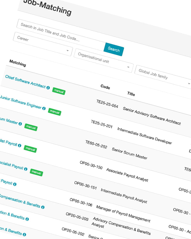 Job matching dashboard